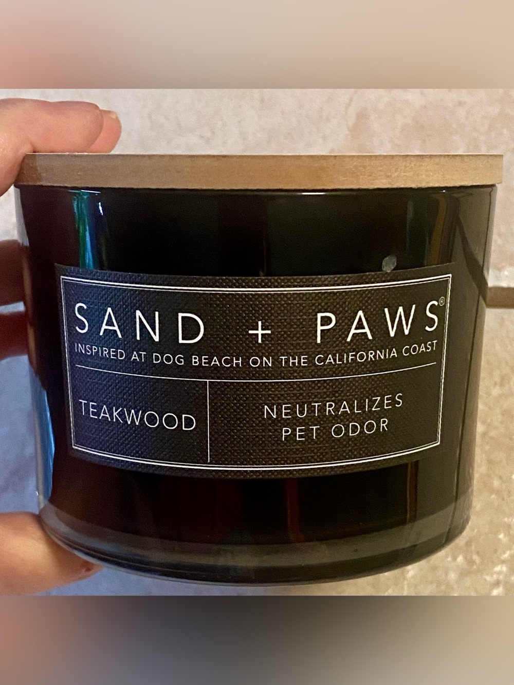 Sand + Paws Scented Candle Teakwood Neutralizers Pet Odor